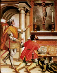 San Giovanni Gualberto und der Mörder seines Bruders vor dem Kruzifix von San Miniato